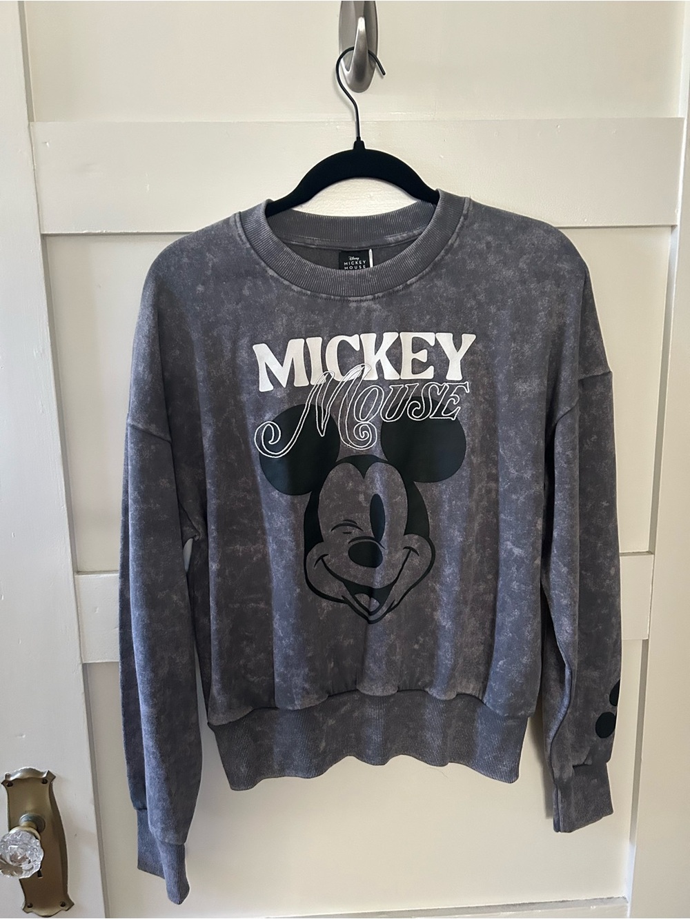 Disney Gray Mickey Mouse Crewneck Sweatshirt